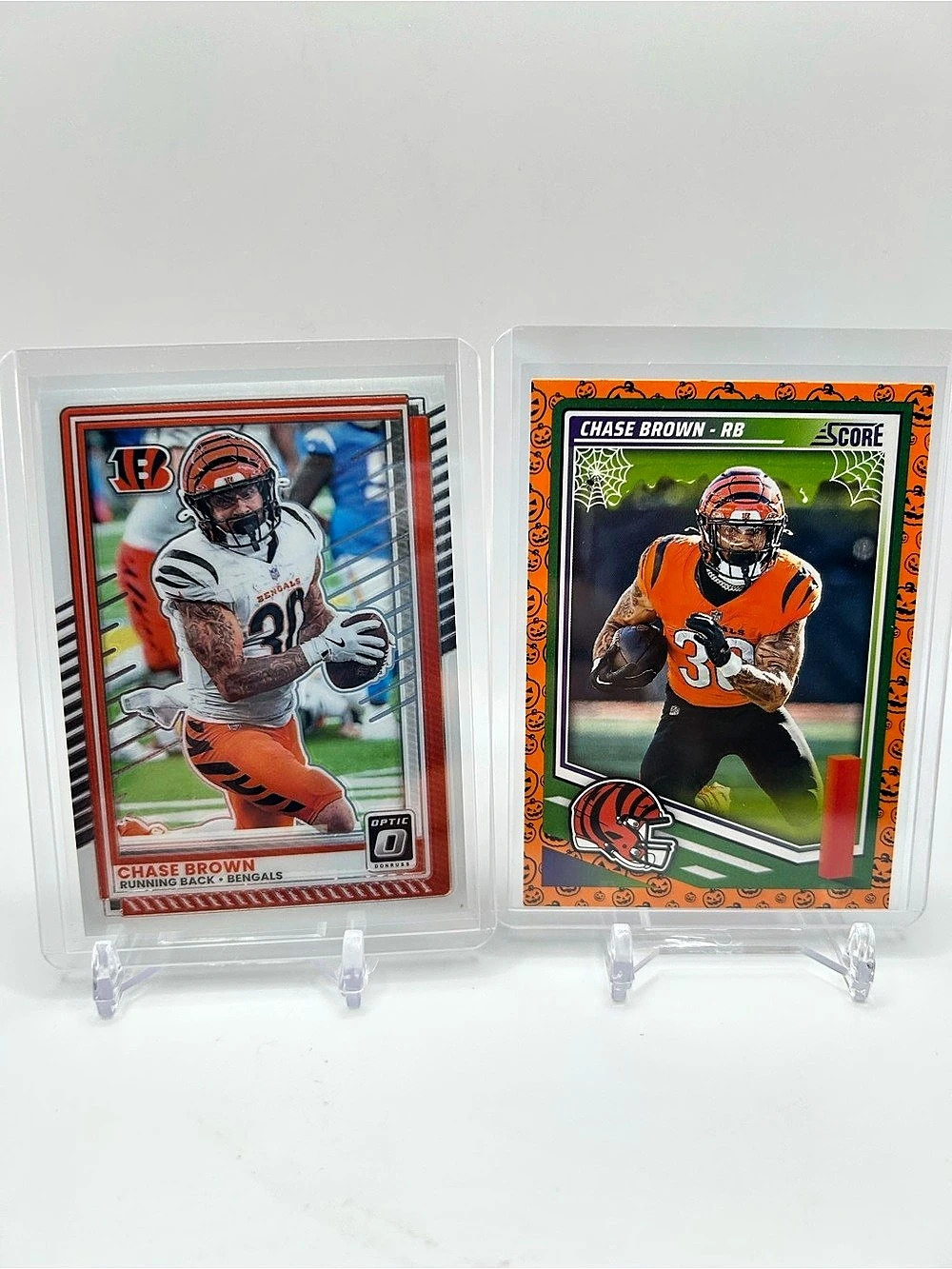 Chase Brown 2025 Panini Cincinnati Bengals Football Cards Set of 2 🏈🎃